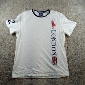 Polo Ralph Lauren Shirt Mens XL White London 2012 Olympics Union Jack Big Pony